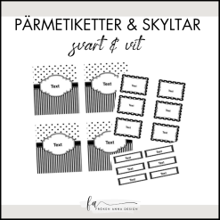 Pärmetiketter / Klassrumsorganisering svart&vit