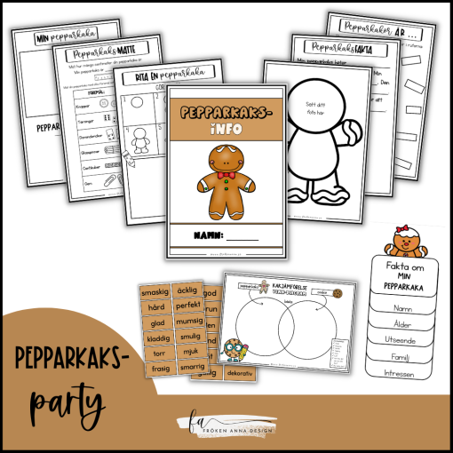 PAKET: Pepparkaksparty! Ett gott och kreativt julmaterial