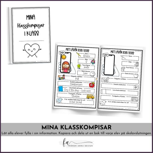 Mina klasskamrater / Mina vänner - Fylla-i-bok