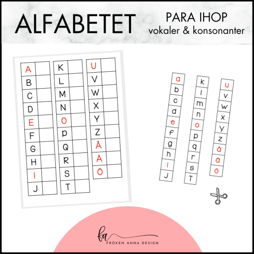 Alfabetet - para ihop vokaler och konsonanter
