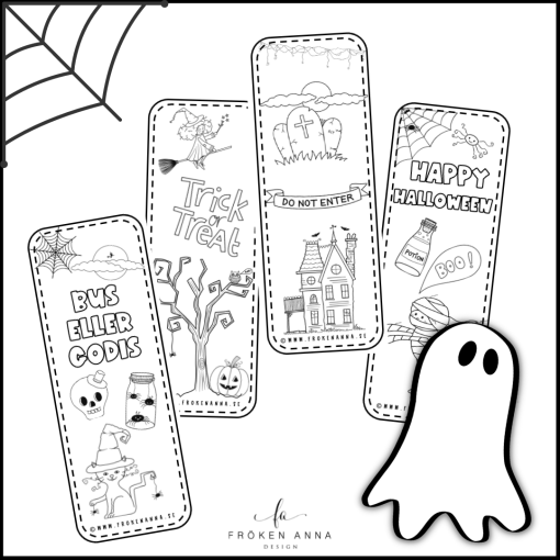 Halloweenbokmärken doodles