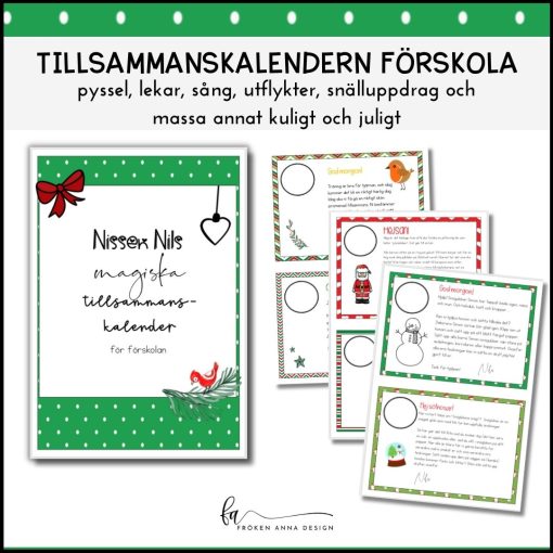 Julkalender Förskola | Nissebrev | Tillsammanskalendern ?