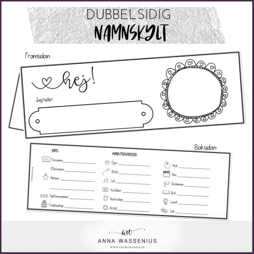 Dubbelsidig namnskylt