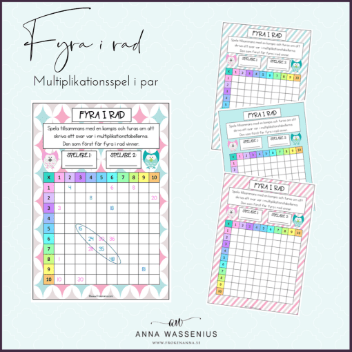 Fyra i rad (multiplikationsspel)