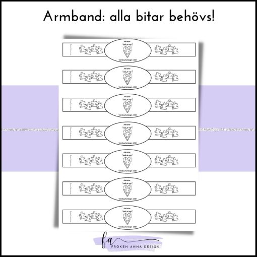 Armband till världsautismdagen / NPF - dagen
