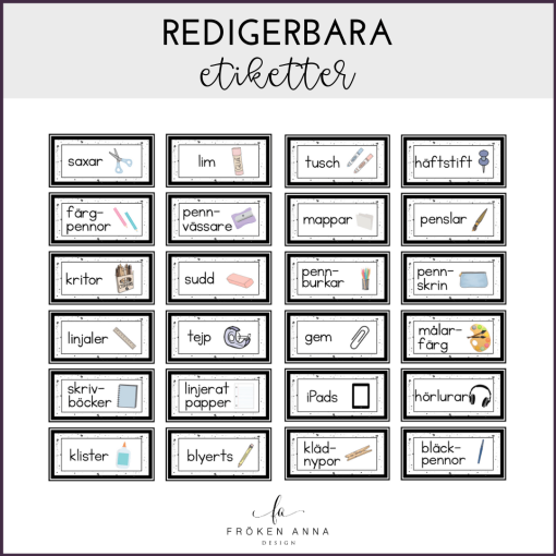 Redigerbara etiketter (neutral)