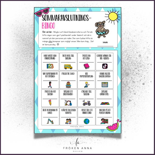 Skolavslutningsbingo