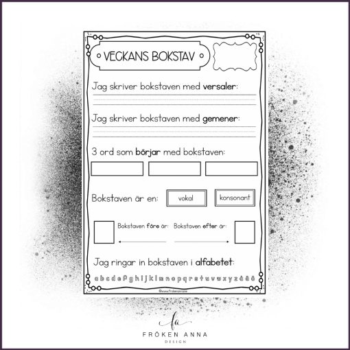 Startuppgift: Dagens / Veckans bokstav