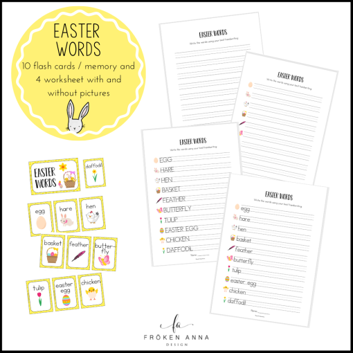 Easter words (Ordkunskap, välskrivning, memory)