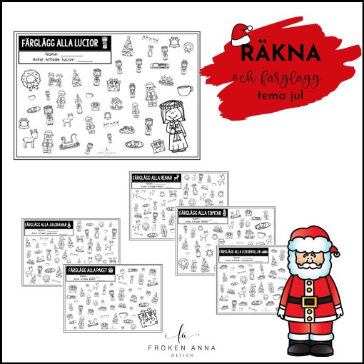 Räkna och färglägg - tema jul