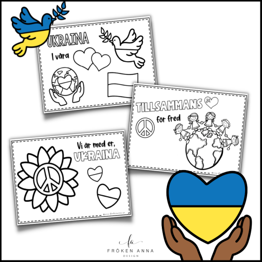 Målarbilder Ukraina med fredsbudskap