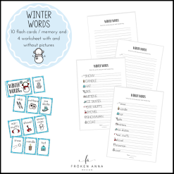 Winter words (Ordkunskap, välskrivning, memory)