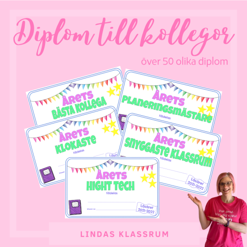 Lindas diplom till kollegor