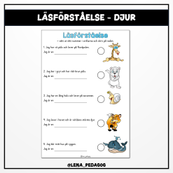 Läsförståelse - djur