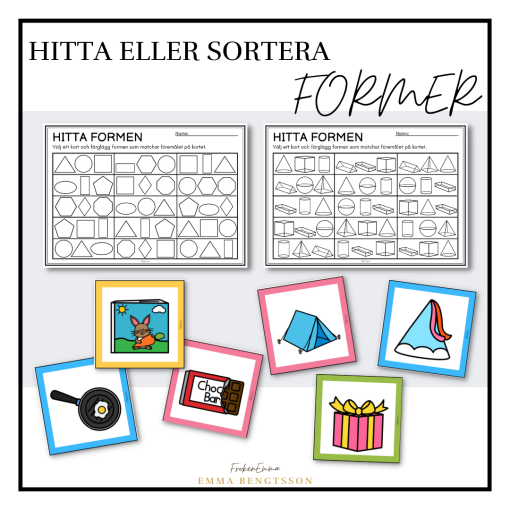 Geometriska former - hitta eller sortera 2d och 3d