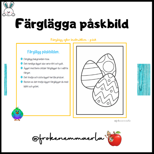 PÅSK - FÄRGLÄGGA EFTER INSTRUKTION