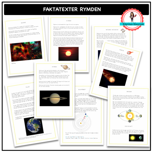 Faktatexter Rymden - svårare längre texter