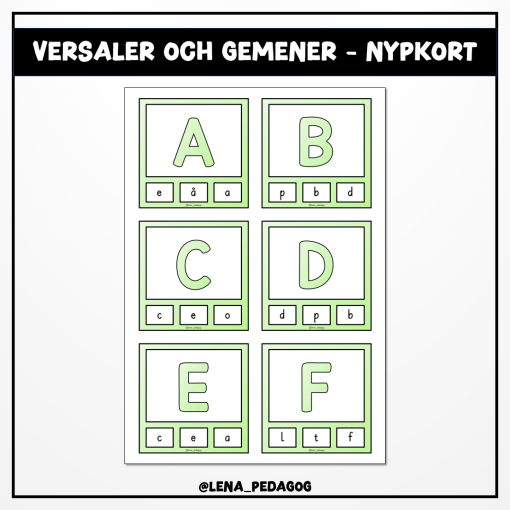 Versaler och gemener - nypkort