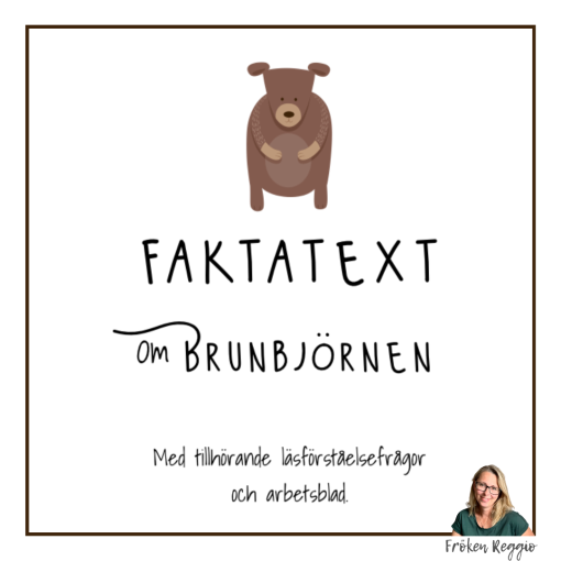 Faktatext om brunbjörnen med läsförståelsefrågor