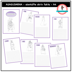 Elevhäfte asagudarna - A4 kort