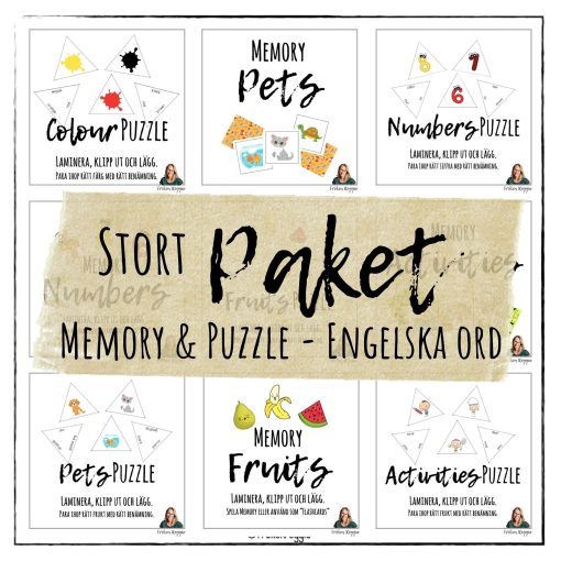 Engelska paket med memory och pussel