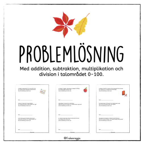 Problemlösning - addition, subtraktion, multiplikation och division 0-100