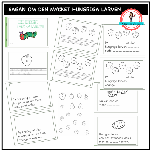 Den mycket hungriga larven - gör din egen saga