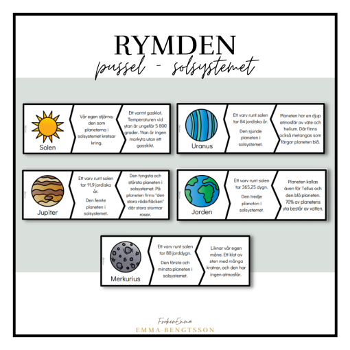 Rymden pussel - solsystemet
