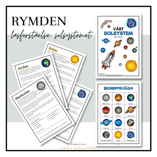Rymden häfte - läsförståelse solsystemet
