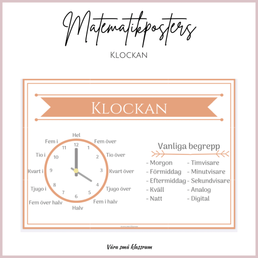 Matetmatikposters - Klockan