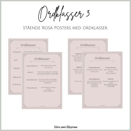 Ordklasser 3 - rosa
