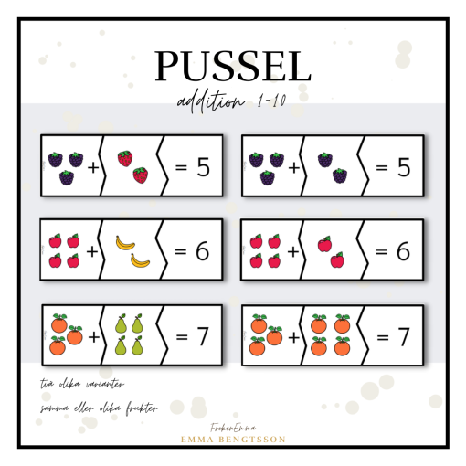 Pussel - addition 1-10