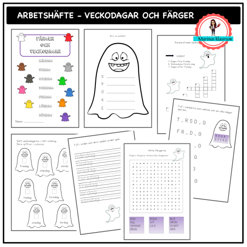 Arbetshäfte - veckodagarna och färgerna