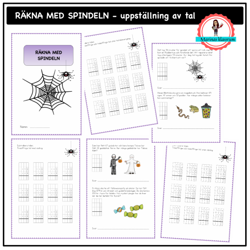 Räkna med spindeln - uppställning av tal