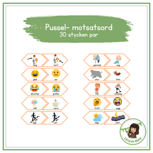 Pussel- motsatsord