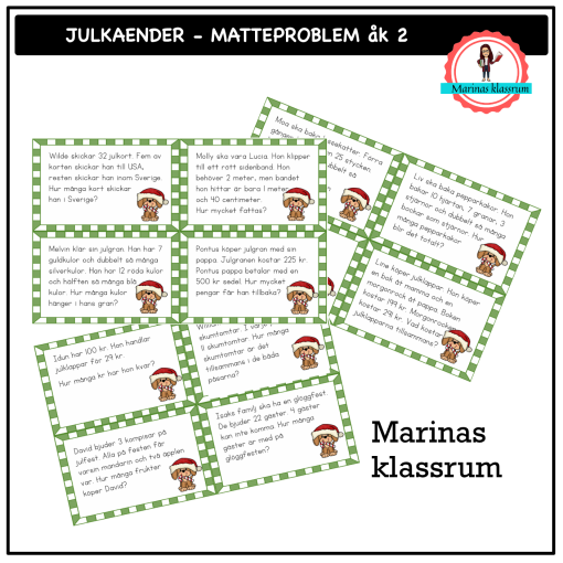 Julkalender - matteproblem åk 2