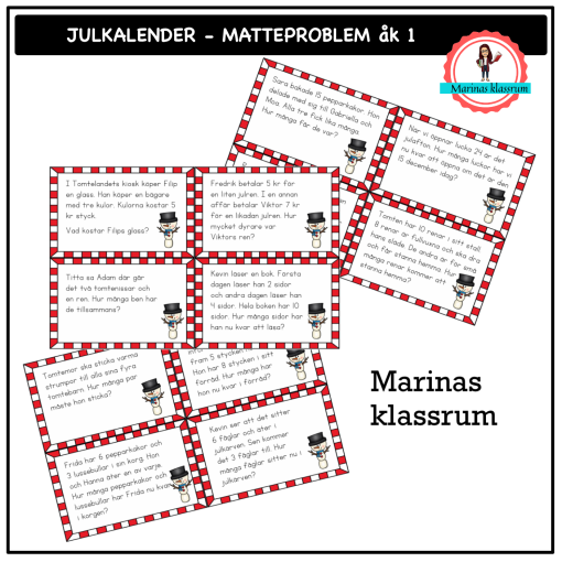 Julkalender - matteproblem åk 1