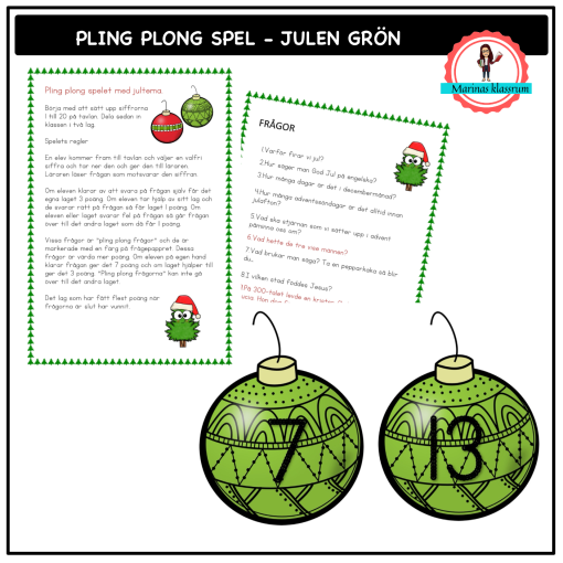Pling plong spel - julen grön