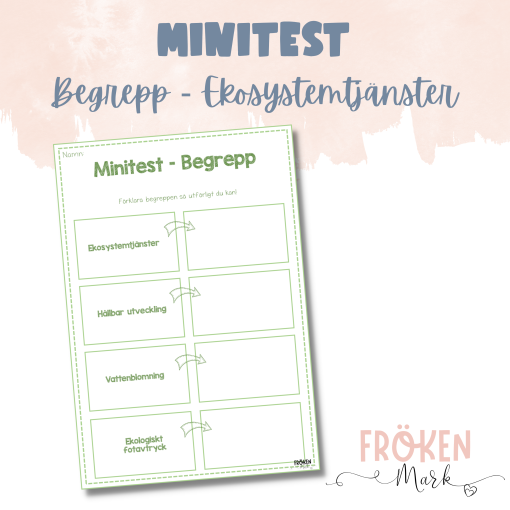 Minitest - Begrepp om ekosystemtjänster