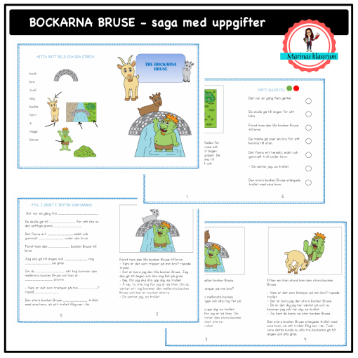 De tre bockarna Bruse - en saga med uppgifter