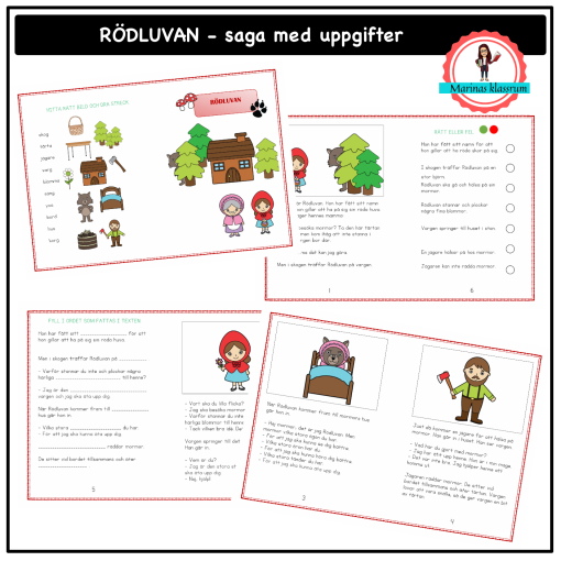 Rödluvan - saga med uppgifter