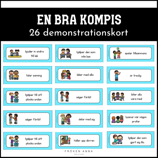 Vad är en bra kompis? 26 demonstrationskort med kompisregler