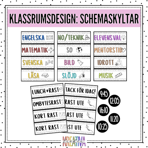 Schemaskyltar VÅR