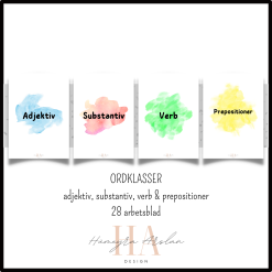 Ordklasser: Adjektiv, substantiv, verb & prepositioner
