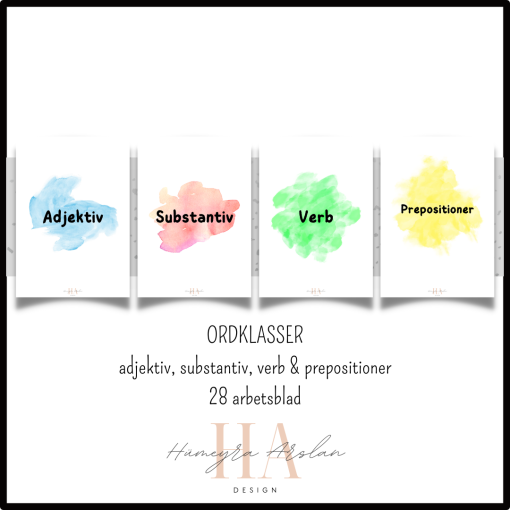 Ordklasser: Adjektiv, substantiv, verb & prepositioner