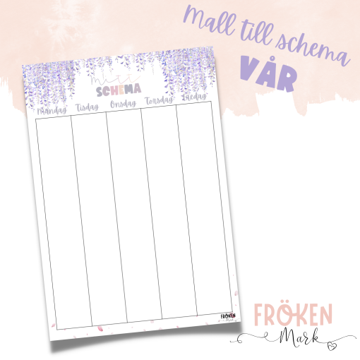 Mall för schema - Vår