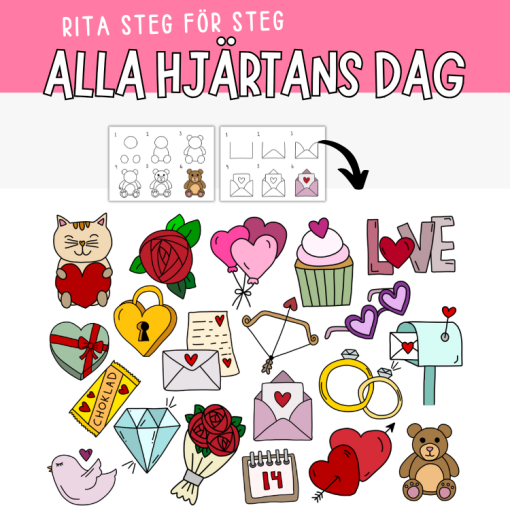 Lär dig rita steg för steg – tema alla hjärtans dag