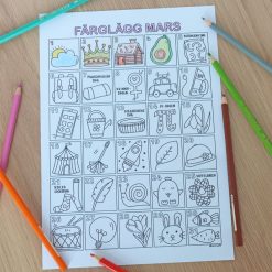 Färglägg mars - kalender