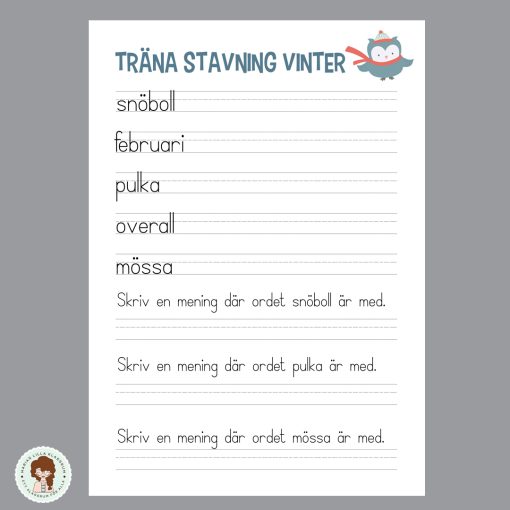 Träna stavning vinter
