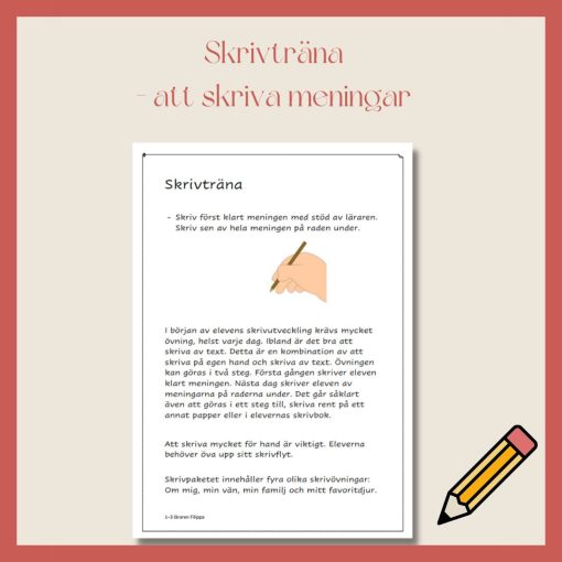 Skrivövningar - att skriva meningar
